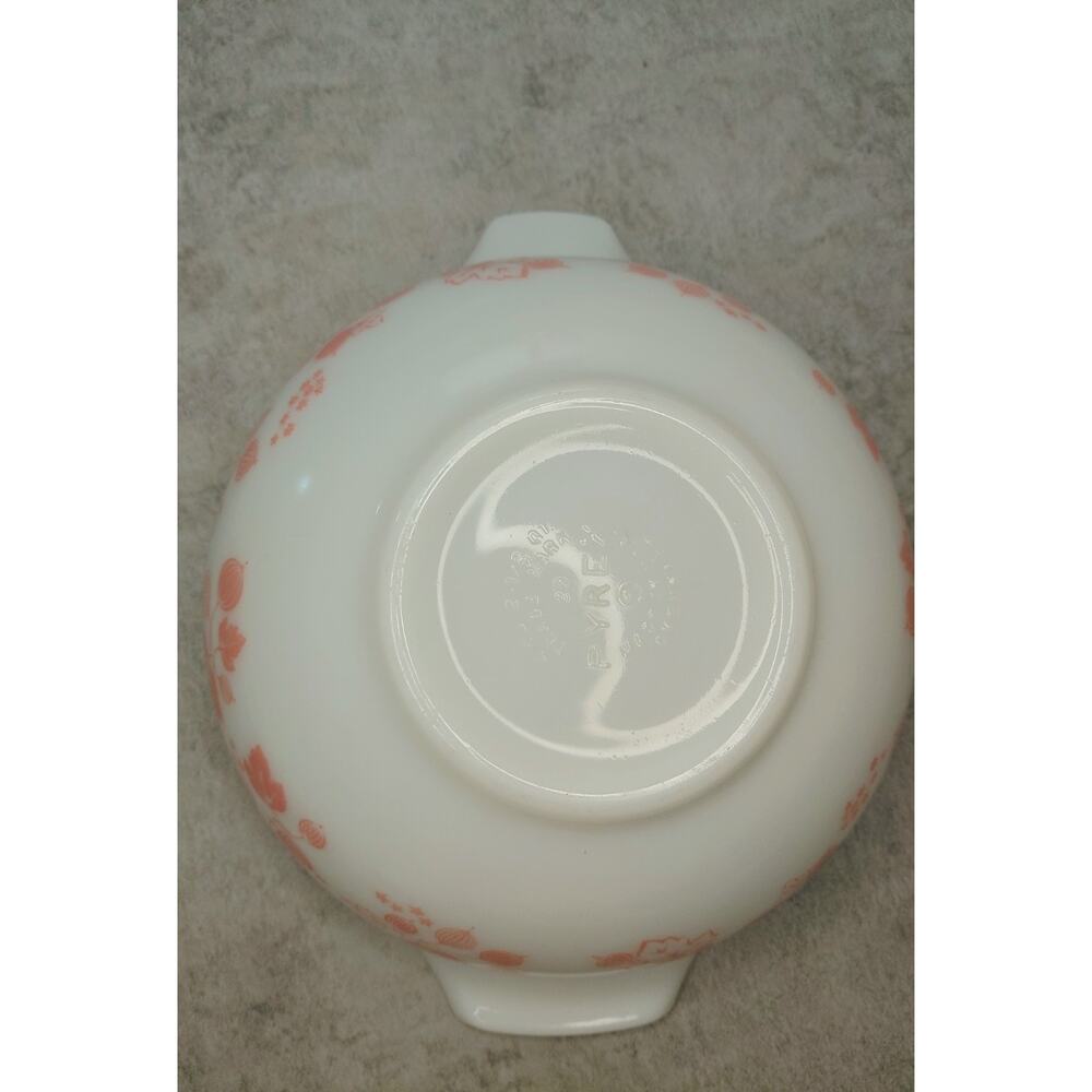 Vintage Pyrex Pink Gooseberry Cinderella Mixing Bowl #443 2.5 Quarts Mid Century - Picture 12 of 16
